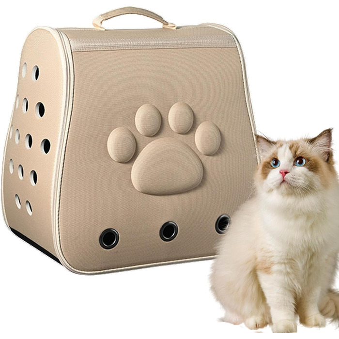 Транспортна сумка для котів та домашніх тварин, дихаюча переноска для котів, маленька переносна сумка для котів та собак, зручна сумка для тварин у подорож (хакі)