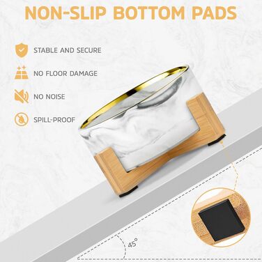 Підвищена годівниця для собак, кераміка, 850 мл | Тарілка для кота та собаки | Аксесуар для тварин