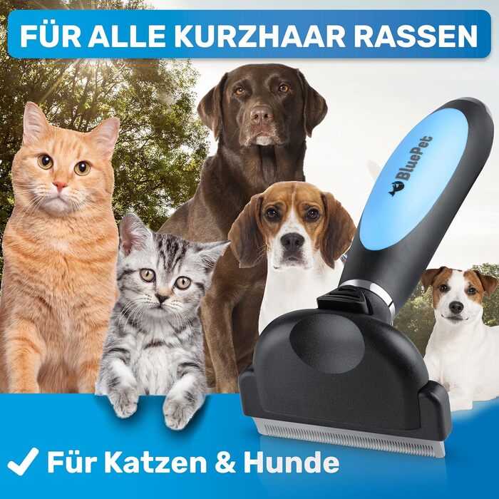 Бурштук для котів та собак з коротким хутром BluePet: видаляє відмерле волосся та підшерсток | Розмір M (66 мм)