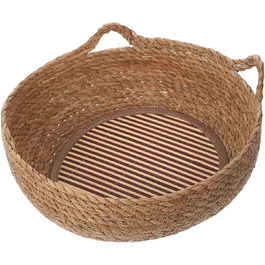 Гніздо для котів у печері: ручне плетене ліжко для домашніх тварин з морської трави. Підходить для кошенят та маленьких собак. Кругле внутрішнє ліжко-корзинка, естетичне ліжко для комфорту цілий рік.