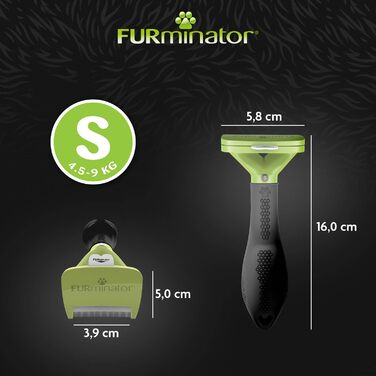 Щітка для собак FURminator S для короткої шерсті, покращена – для маленьких собак, видалення підшерстка