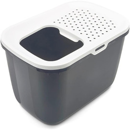 Лотку для котів Katzentoilette Hop In, сірий антрацит/білий, 58,5 x 39 x 39,5 см