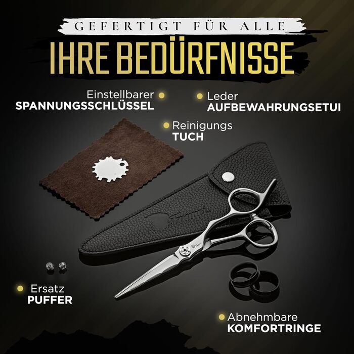 Професійна фризьорська ножиці Fagaci 6 дюймів з японської сталі для точного зрізу волосся, ножиці для волосся з лезами гострого як бритва, довговічні