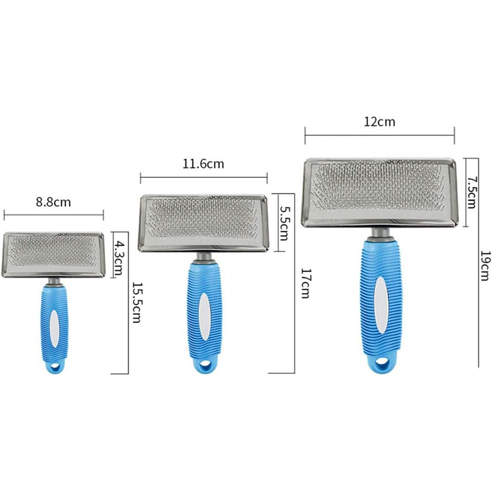 Преміум щітка для грумінгу собак, для малих та великих порід, видаляє шерсть, синій колір
