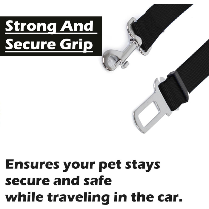 Ремінь безпеки для собак, регульований, міцний, 70 см, 2 шт.