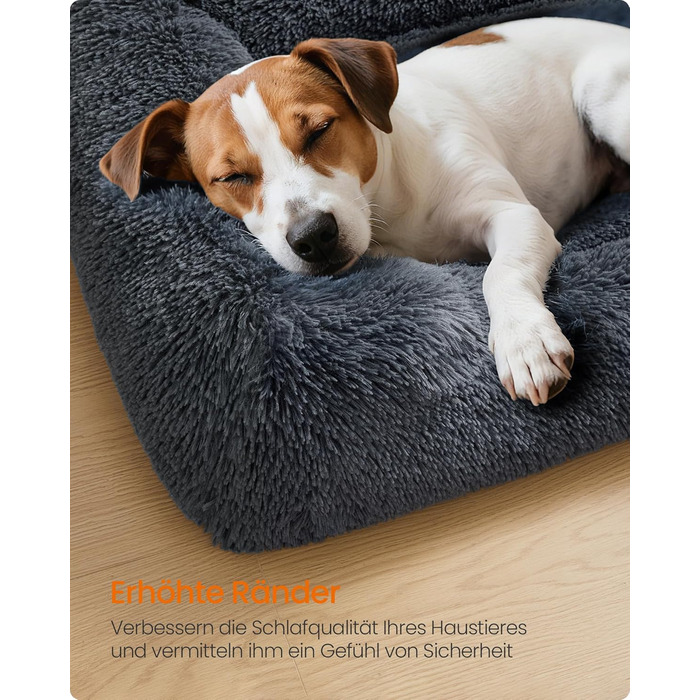 Крісло-ліжко для собак Feandrea, велике, 120 x 85 x 23 см, кошик для собак, м'яке ущільнення, диван для собак, підняті бортики, знімний та пральний чохол, антиковзаюче, Ombré сірий PGW274GA01