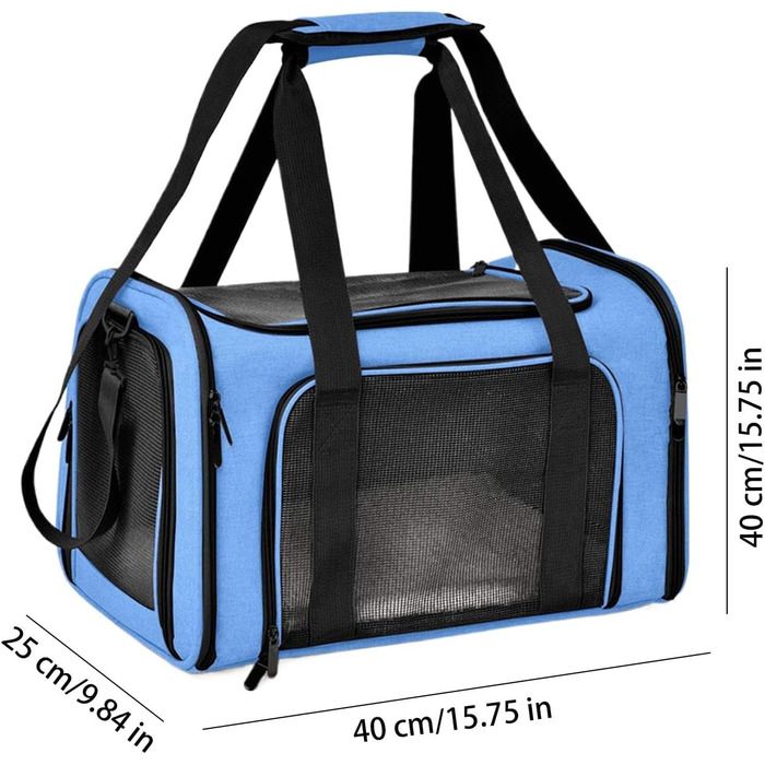 Транспортна переноска для собак та котів, складна, блакитна. Підходить для маленьких тварин, портативна переноска для подорожей