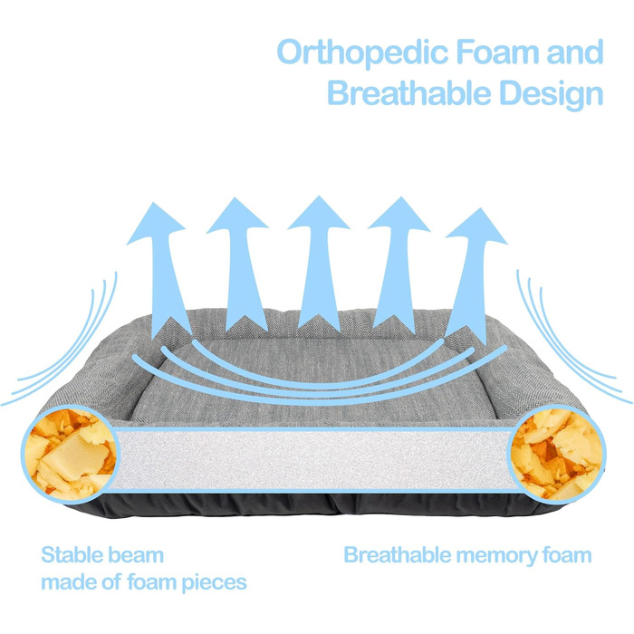 Водонепроникне лежанка для собак, килимок з кодури | Внутрішнє та зовнішнє використання, для маленьких собак | Сірий колір, розмір S: 70 x 50 см