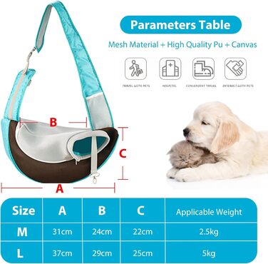 PETCUTE Сумка-переноска для собак, сумка для цуценят, регульована переноска з поводком, дихаюча сітка, переноска для собак з передньою кишенею, переноска для домашніх тварин для прогулянок на відкритому повітрі (M, Зелений)