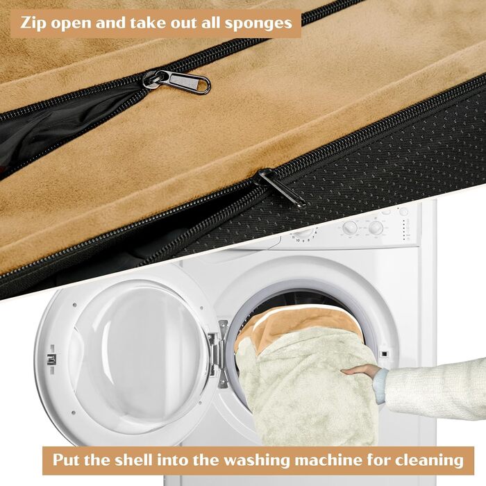 Ортопедичне собаче ліжко Comfort Expression з водонепроникним покриттям для великих собак. Зручне, довговічне, знімний, пральний чохол, неслизьке дно, переносне (36x27x7.5 см, хакі)