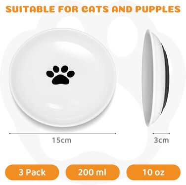 Набір мисок для котів Otauoaea (6 шт.) з кераміки, неслизький набір мисок для корму для котів та маленьких собак