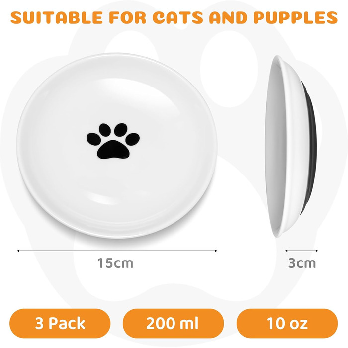 Набір мисок для котів Otauoaea (6 шт.) з кераміки, неслизький набір мисок для корму для котів та маленьких собак