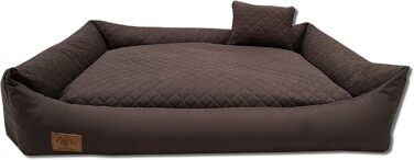 Ліжко для собак Одолплюс XXL - велике собаче ліжко, подушка для собак, собаче диванче з двостороннім матрацом | Знімний та пральний чохол (Коричневий)