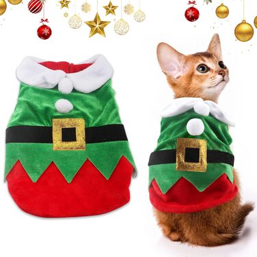 Костюм Святого Миколая для собак Threetols: теплий зимовий набір для тварин, костюм для собак, тепла куртка, набір для собак, святкова одіяння, середній розмір