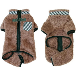 Теплий зимовий комбінезон для собак, термо-піжама з ніжним матеріалом, коричневий, L