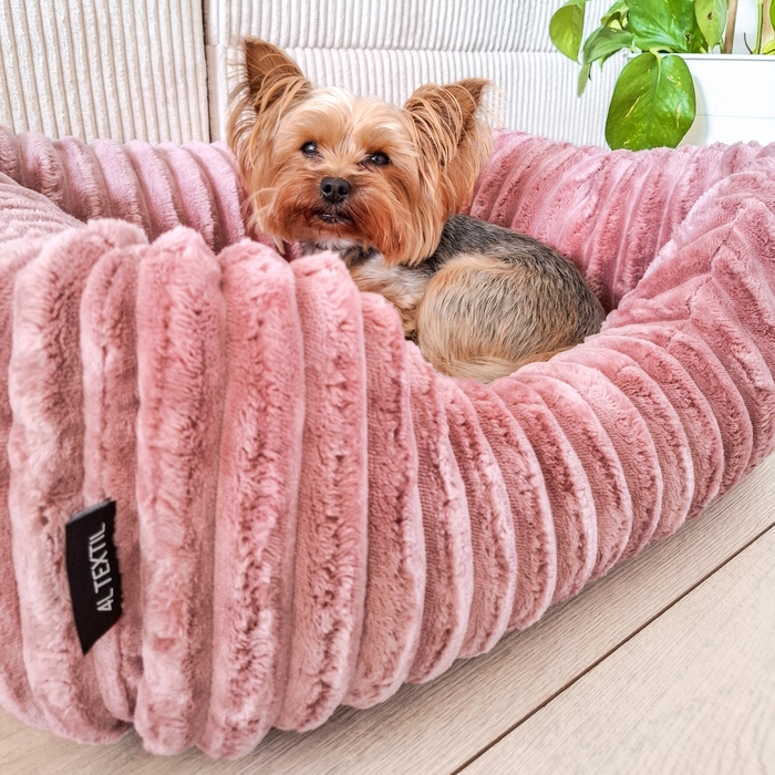 Плюшеве лежак для собак BELLA, 60x40 см, Рожевий
