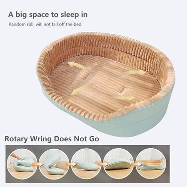 Ортопедичне ліжко для собак PETCUTE середнього розміру, миється, подушка для собак, котячі ліжка, кошик для собак з неслизьким дном, заспокійливе ліжко для домашніх тварин (S, Зелений+Хакі)