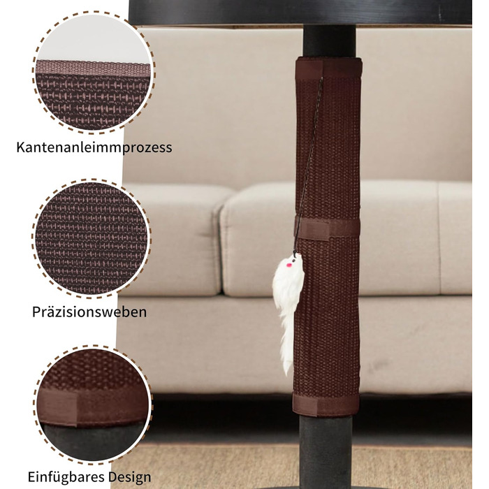 Килимок від подряпин для котів JanYoo (2 шт.) - захист меблів, 50x25 см, коричневий