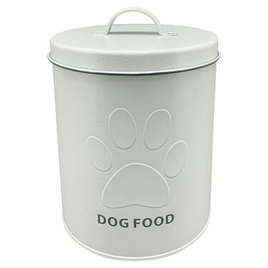 Великий металевий контейнер для корму для собак з кришкою DOG FOOD, 21 см