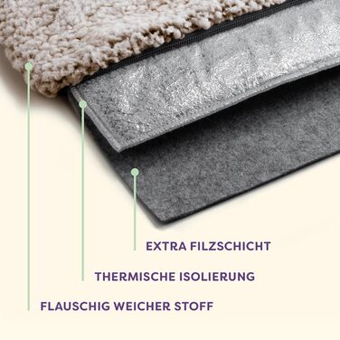 Самогріюча ковдра для собак та котів, коричнева, 60x45 см - м'яка та затишна ковдра для котів - з шумопоглинанням - знімний та пральний чохол - з антиковзною основою