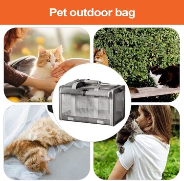 Сумка-переноска для собак та котів, сіра. Ідеальна для подорожей, прогулянок та кемпінгу