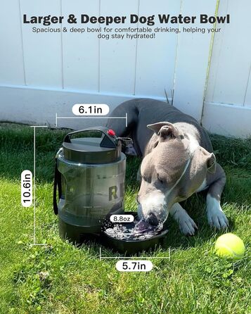 Водяна пляшка для собак великих порід, портативна, з мискою, для подорожей, прогулянок, кемпінгу, виготовлена з BPA-free матеріалу, не протікає