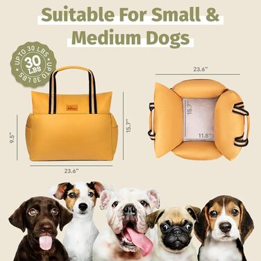 Водонепроникне ліжко-підвищення для собак в авто, переноска для собак, жовта