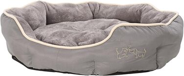 Ліжко для собак і котів Dehner Lieblinge Sammy овальне 70x65x14 см, поліестер, сіре