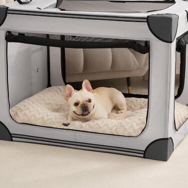 Килимок для собак великих порід EHEYCIGA, 104x68 см, XL, штучне хутро та льон, двосторонній, бежевий