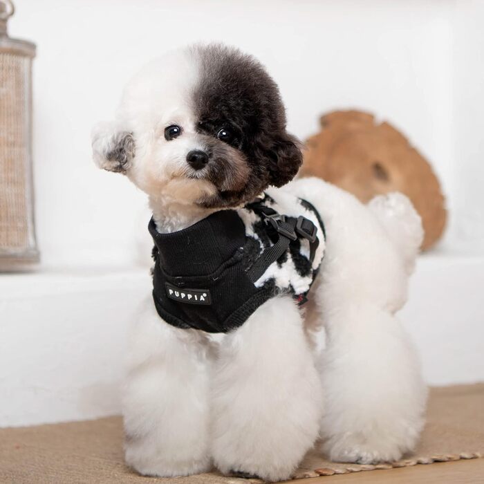 Шлейка Puppia Serval Harness J для малих і середніх собак, регульована, комфортна, чорна