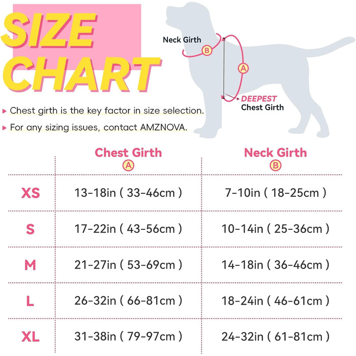 Жилет рятувальний для собак AMZNOVA Rip Stop, рожевий, XL (79-97 см)