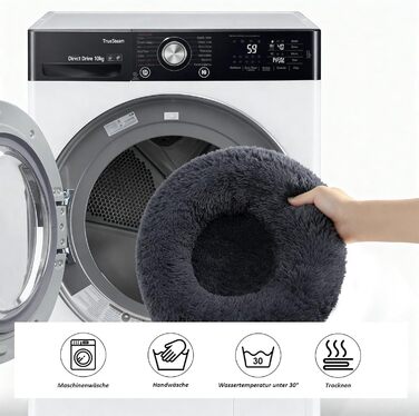 CALIYO Крісло-гніздо для собак та котів, середнього розміру, 70 см, темно-сірий. М'яке, зручне, миється, придатне для сушки.