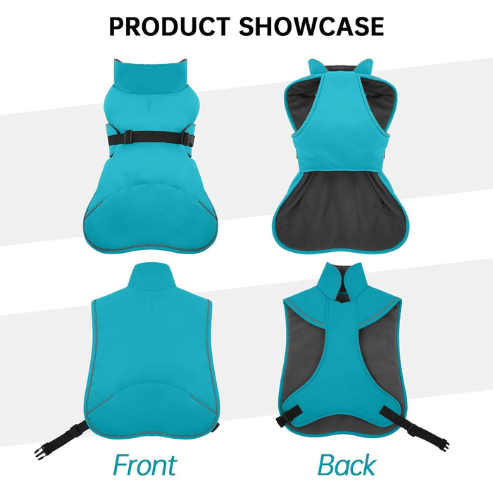 Зимовий антідощовий антівітряний антіфільтр для такс, тепла куртка для собак, теплий антіфільтр для собак з захистом живота та отвором для повідка, зимові куртки для собак (S, Marine)