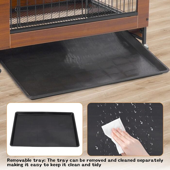 Будка для собак з дерева XXL, внутрішня, на коліщатках, для великих собак