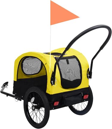 Трейлер для собак Tidyard 2-в-1: велосипедний та коляска, з амортизацією та поворотними колесами, водовідштовхувальне полотно Oxford, 63.5 x 143 x 103 см