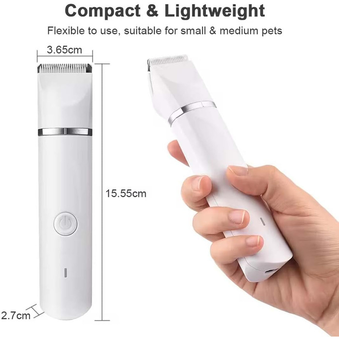 Мультитримм Про від Dr. Pfoten: 4-в-1 триммер для собак, вологостійкий IPX7, для догляду за лапами, вухами, обличчям та тілом