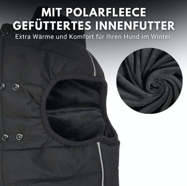 Зимова куртка для собак Spark Paws Warmshield™, чорна, теплий фліс, водовідштовхуюча, вітрозахисна, з відбивачами, для середніх і великих порід, захист від холоду, парка