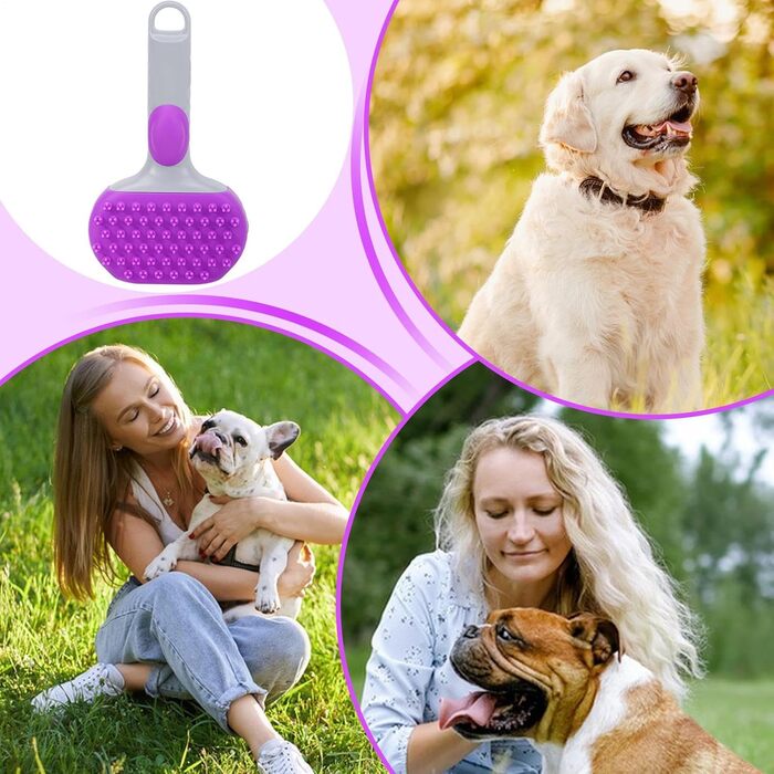 Парова щітка для котів - парова щітка для домашніх тварин. Двостороння захист від ковтунів, гребінець для масажу, м'яке очищення для коротко- та довгошерстих тварин. Колір: фіолетовий