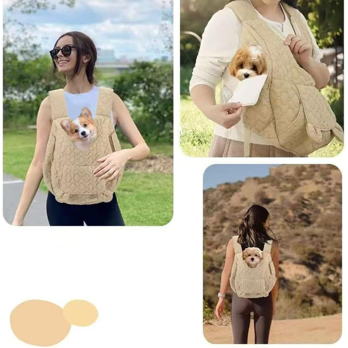 Рюкзак для кота | Дихаючий та м'який з кишенями, переноска для маленьких собак та кошенят, для подорожей, кемпінгу, прогулянок та їзди на коні (Хакі)