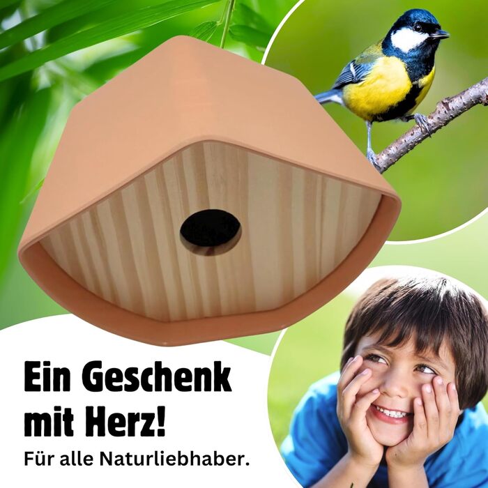 Будиночок для птахів Seaside No.64 - Vogelhaus з бамбука (темний) для малих птахів (синиць, зябликів, сніжників) - декор для дому та гніздовий будиночок на вулиці