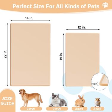 Килимок для годування собак та котів з силікону харчової якості, з піднятими бортиками, неслизький, жовтий (L)