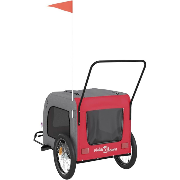 Фарм-причіп для собак Gecheer, чорний, Oxford-тканина, 68x134x73 см, червоний