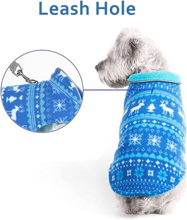 Флісовий теплий жилет для собак ABRRLO, світловідбиваючий, для маленьких та середніх собак, реверсивний, синій, XXL