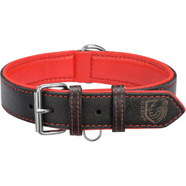 Нашийник для собак Riparo з екошкіри, регульований, посилений, чорно-червоний, L
