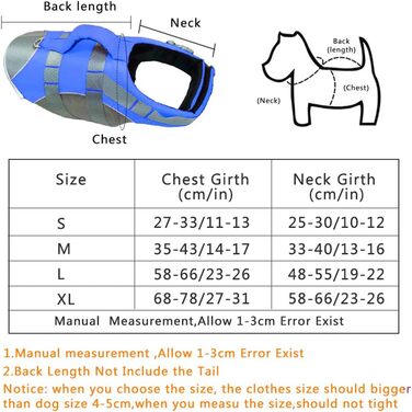 Спасальний жилет для собак PJDDP, чорний, L. Жилет для плавання з надмірною плавучістю та рятувальним руків'ям.