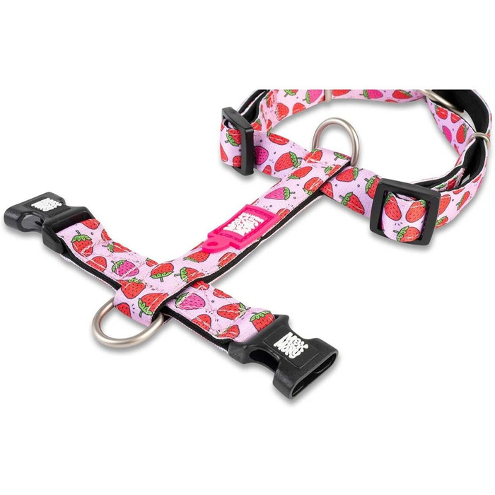 Нашийник для собак Ax & Olly H-For Ultrabequees з неопрену для середніх собак, Monkey Mania, з підкладкою, безпечний та ультралегкий, Kofort – для вашого вірного друга (XS, Strawberry Dream)