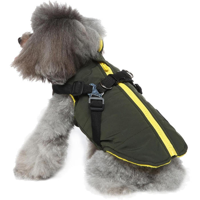 Зимовий теплий одяг для собак: куртка, жилетка, тепла флісова куртка, водонепроникний, утеплений, для цуценят та собак різних розмірів (зелений, XS)