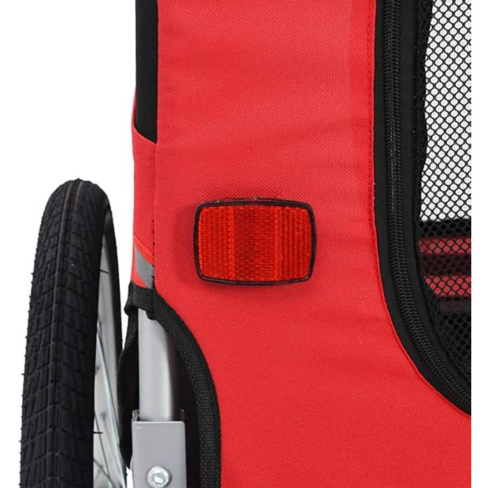 Причіп для собак на велосипед 3в1, переноска для тварин, причіп для джогінгу та велосипеда, до 40 кг (137x73x90 см, червоний та чорний)