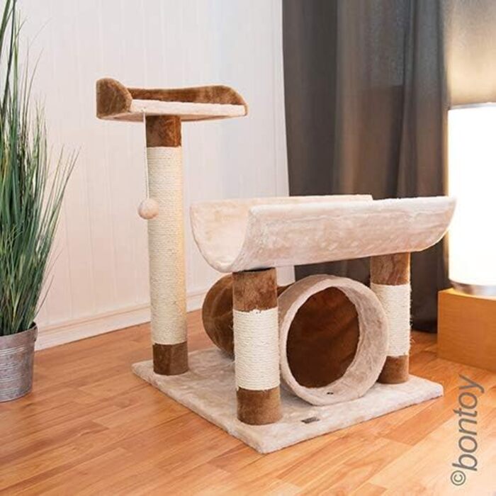 Котячий дряпак Linda 59x49,5x72 см із 9 см сизалевими стовпами, стійкий ігровий комплекс для котів