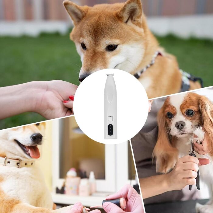 Бездротовий собачий триммер з LED-підсвічуванням та низьким рівнем шуму, цифрова панель, 2 швидкості, аксесуари для догляду вдома та в подорожах